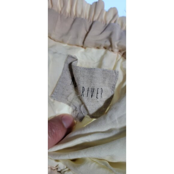 Moon River S Boho Halter Crochet Lace Linen Halter Neck  Backless Dress Beige - Picture 7 of 10